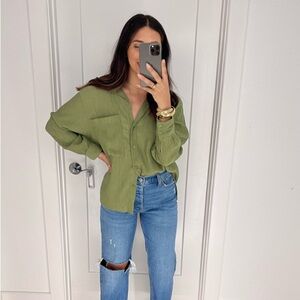 Oversized long sleeve button down from ABERCROMBIE X DEDE & EMILY collab